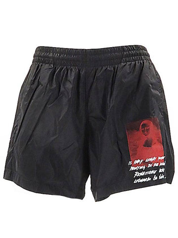 Men's Mona Lisa Swim Shorts Black - OFF WHITE - BALAAN.