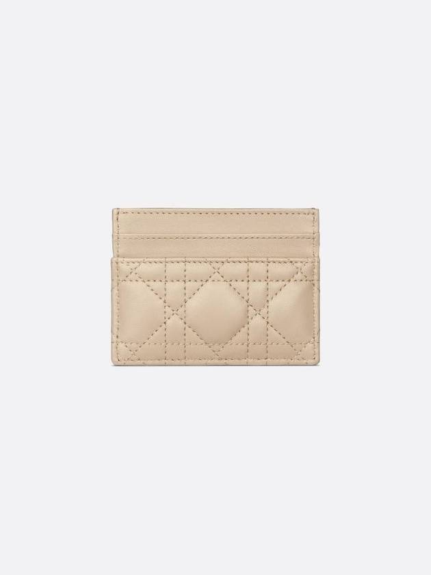 Dior Jolie Freesia Cannage Lambskin Card Wallet Beige - DIOR - BALAAN 3