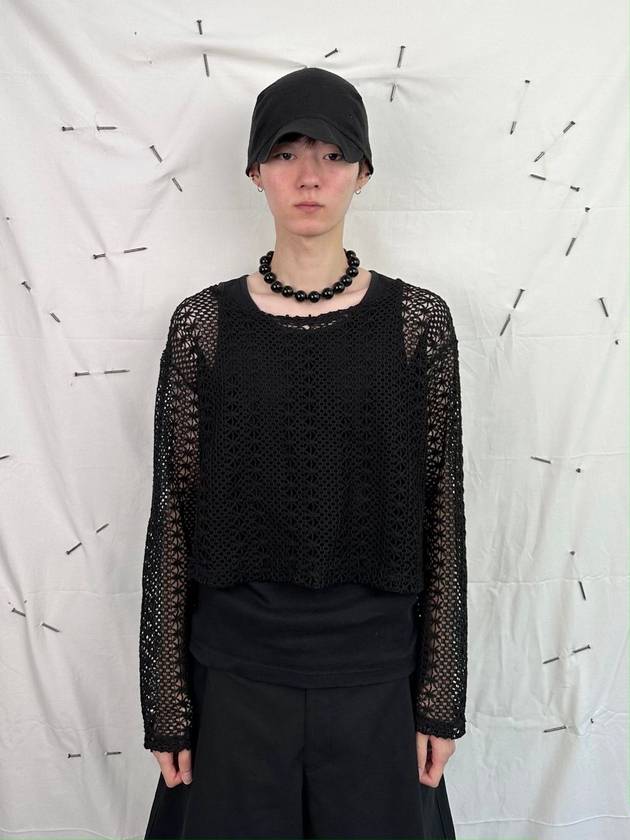 Flower net long sleeve Black - BLEAK BAKE - BALAAN 1