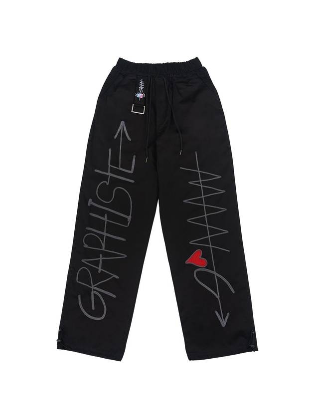 Embroidery Cotton Wide Pants Black - GRAPHISTE MAN.G - BALAAN 2