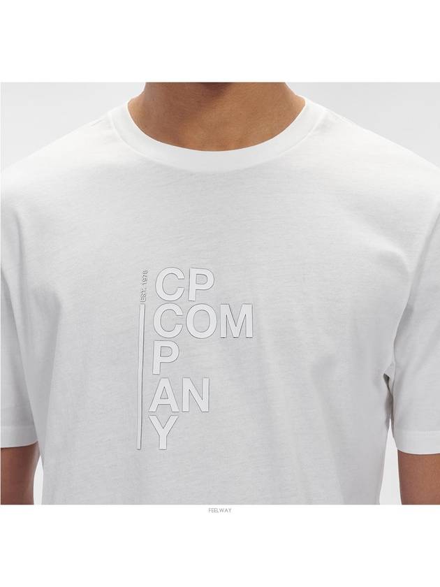 Logo Print Short Sleeve T-Shirt White - CP COMPANY - BALAAN 5