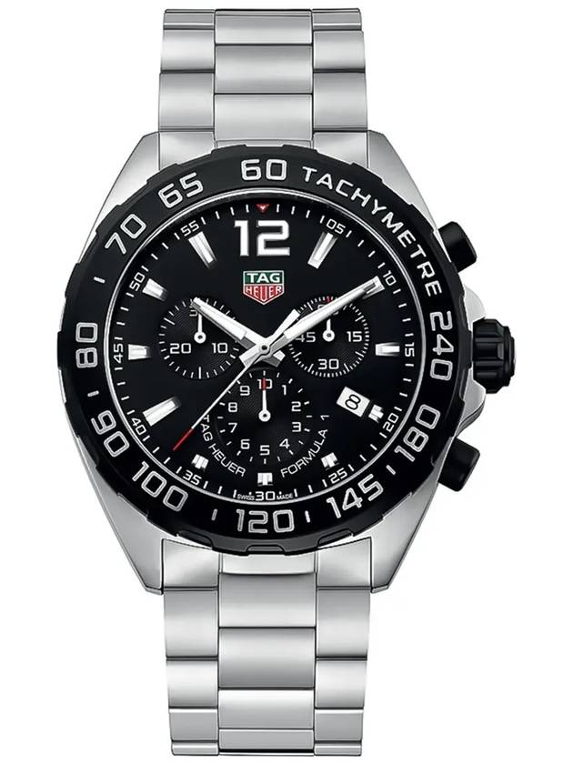 Formula 1 Chrono Quartz 43 MM Metal Watch Black Silver - TAG HEUER - BALAAN 4