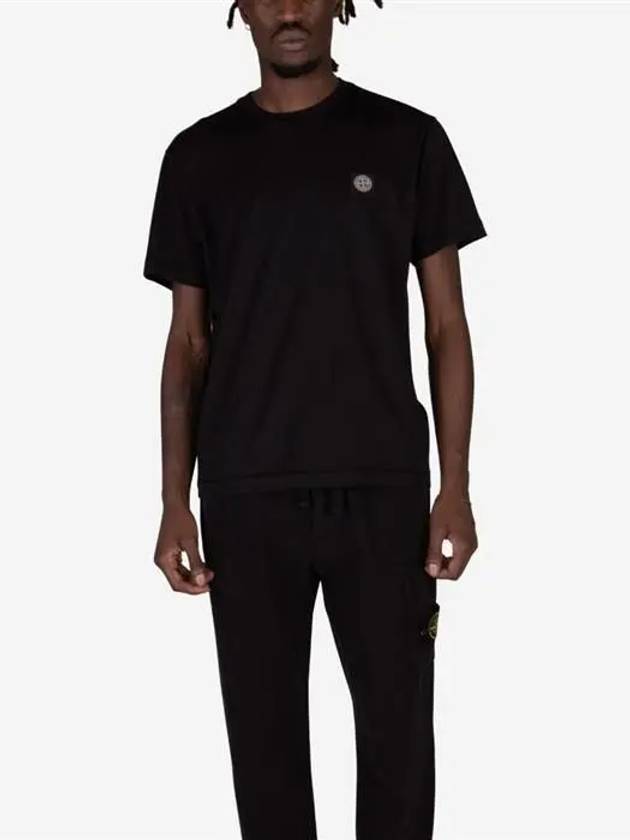 Organic Cotton Short Sleeve T-Shirt Black - STONE ISLAND - BALAAN 6