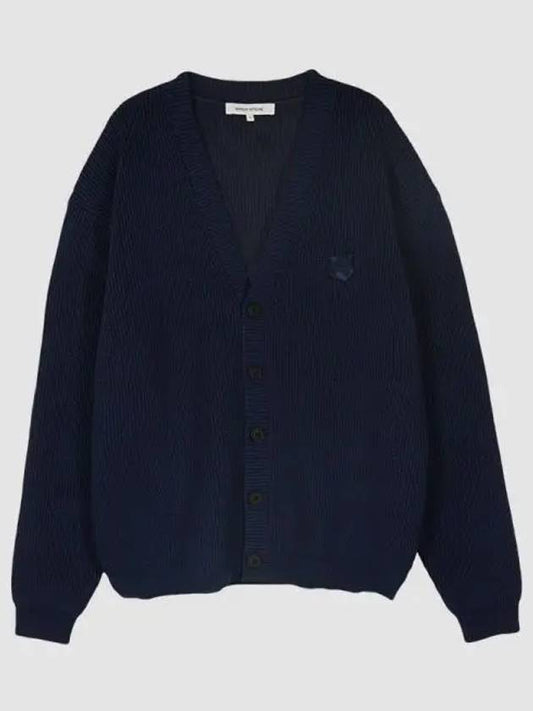 Bold foxhead rib cardigan ink blue MM00506KT1098 P476 1059309 - MAISON KITSUNE - BALAAN 1