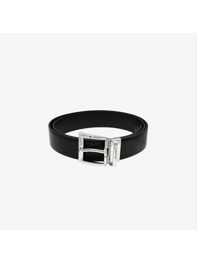 Reversible Leather Belt Black - PRADA - BALAAN 2