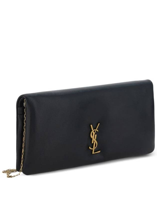 Calypso Lambskin Mini Shoulder Bag Black - SAINT LAURENT - BALAAN 4