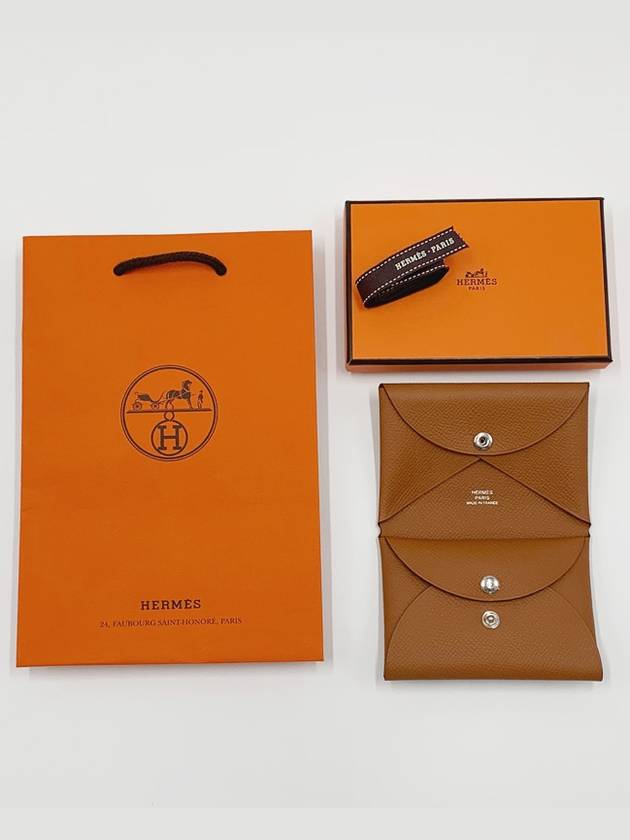 Calvi Duo Card Wallet Brown - HERMES - BALAAN 7