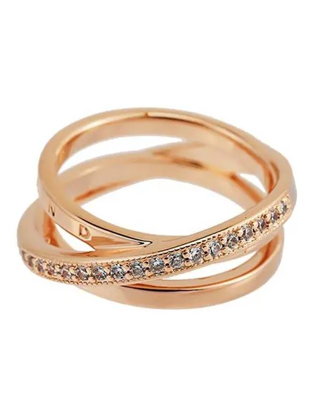 Crossover Pave Triple Band Ring Rose Gold - PANDORA - BALAAN 3