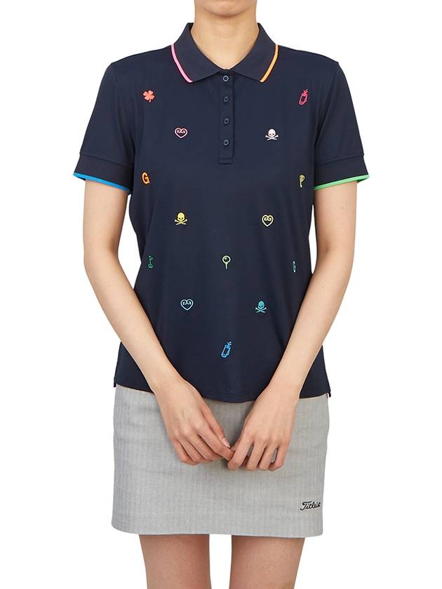 Mini Icon Tech Pique Polo Shirt Twilight - G/FORE - BALAAN 6