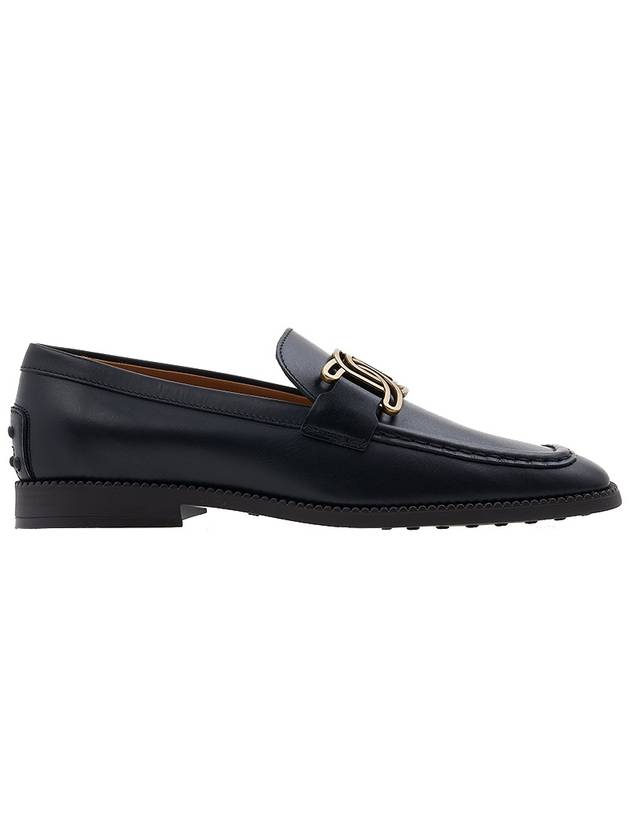 Kate Metal Chain Leather Loafers Black - TOD'S - BALAAN 3