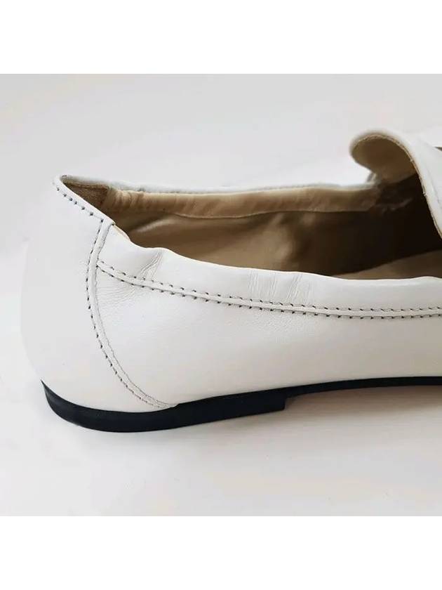 Women's Double T Leather Loafers White - TOD'S - BALAAN 6