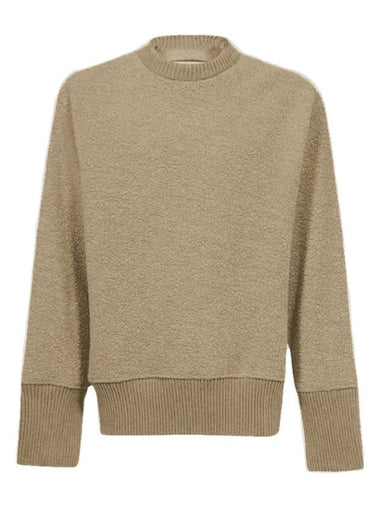 Men's Fleece Crew Neck Knit Top Brown - JIL SANDER - BALAAN 1