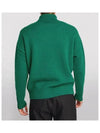 Big Heart Logo Knit Turtleneck Green - AMI - BALAAN 4