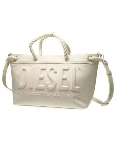 Rope Handle Medium Denim Tote Bag White - DIESEL - BALAAN 2