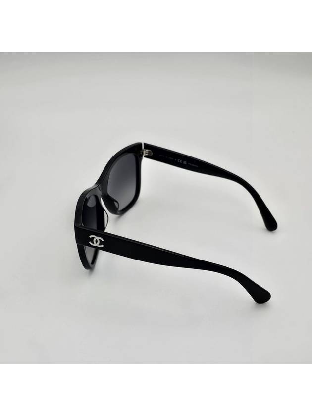 Cat's eye sunglasses classic square UV protection sunglasses black silver A71224 - CHANEL - BALAAN 2