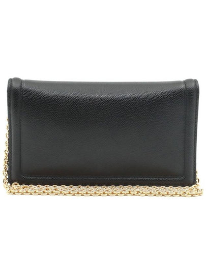 Ferragamo black leather Barlow gold mini chain cross bag WOC 22 C916 - SALVATORE FERRAGAMO - BALAAN 2