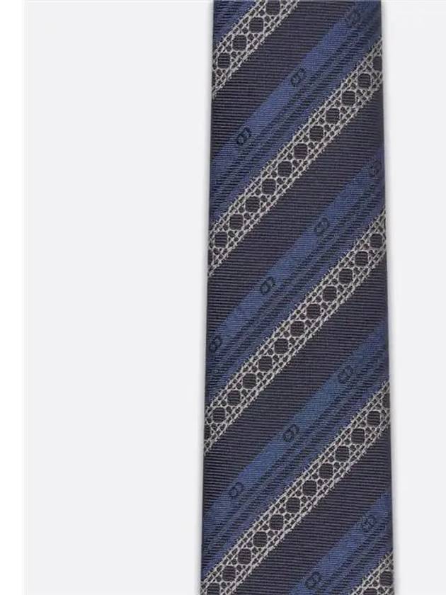 Stripe Cannage Tie Navy Blue - DIOR - BALAAN 4