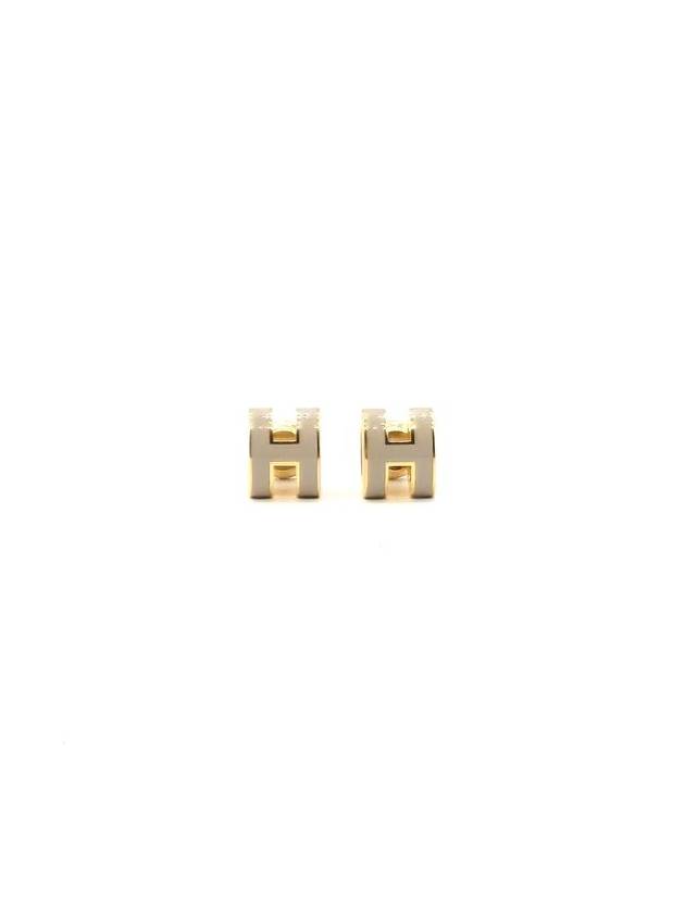 Mini Pop H Earrings Marron Glace - HERMES - BALAAN 4