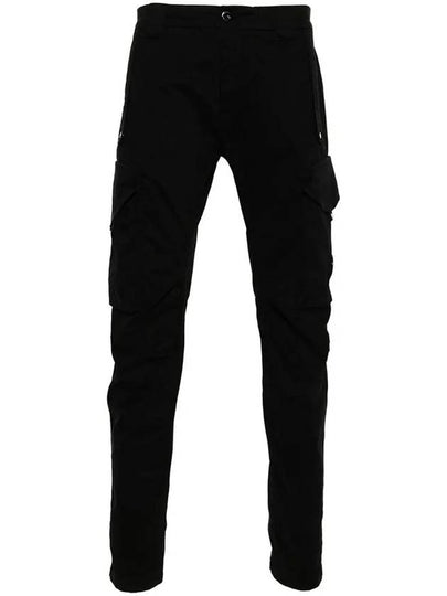 Stretch Sateen Ergonomic Lens Cargo Straight Pants Black - CP COMPANY - BALAAN 2