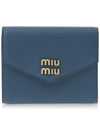 lettering logo leather halfwallet blue - MIU MIU - BALAAN 2