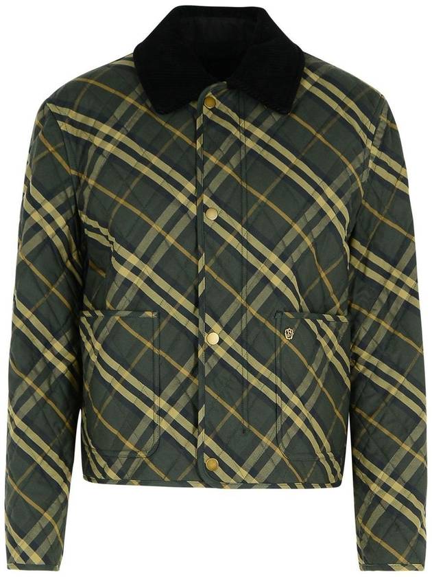 Barn Checked Quilted Cropped Jacket Shadow - BURBERRY - BALAAN 2