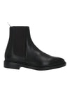 Pebble Grain Leather Chelsea Boots Black - THOM BROWNE - BALAAN.