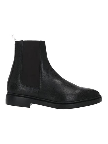 Pebble Grain Leather Chelsea Boots Black - THOM BROWNE - BALAAN 1