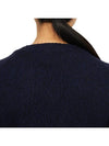 Embroidered Heart Logo Cashmere Cardigan Navy - AMI - BALAAN 8