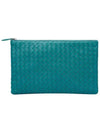 Intrecciato Slim Clutch Bag Mint - BOTTEGA VENETA - BALAAN 1