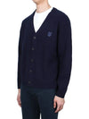 Bold Fox Head Patch Comfort Ribbed Cardigan Navy - MAISON KITSUNE - BALAAN 5