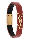 Metal Leather Opyum Bracelet Red - SAINT LAURENT - BALAAN 1