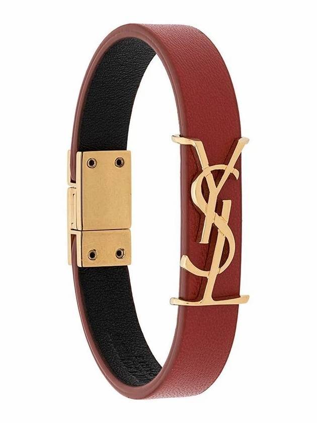 Metal Leather Opyum Bracelet Red - SAINT LAURENT - BALAAN 1