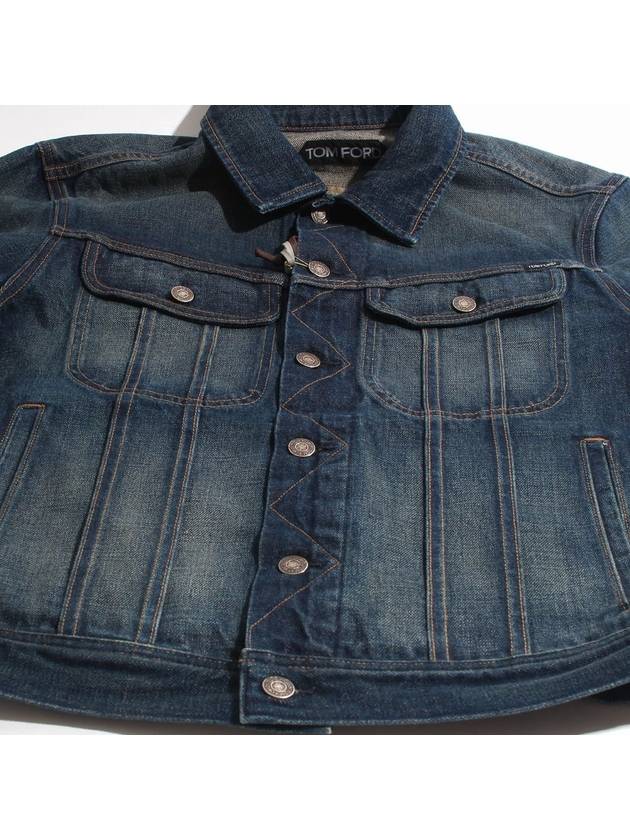 Cotton Denim Jacket Blue - TOM FORD - BALAAN 4