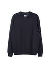 Men's Lens Waffen Daigonal Fleece Sweatshirt Navy - CP COMPANY - BALAAN 1