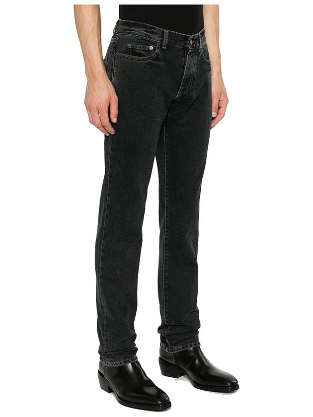 Classic Slim Cut Cotton Straight Jeans Black - SAINT LAURENT - BALAAN 3