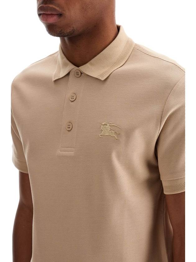 beige cotton polo with ekd embroidered logo - BURBERRY - BALAAN 4