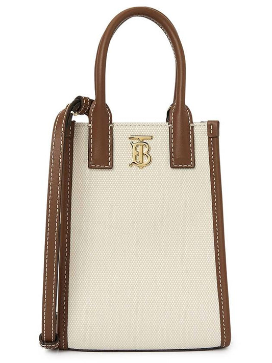 Frances Canvas Leather Mini Tote Bag Ecru Tan - BURBERRY - BALAAN 2