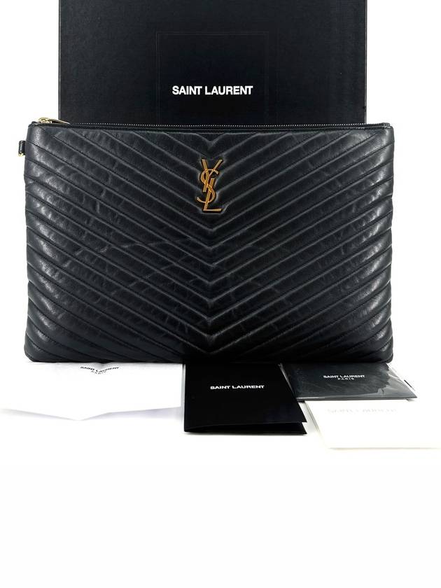 Matelasse gold strap clutch large 440222 - SAINT LAURENT - BALAAN 1