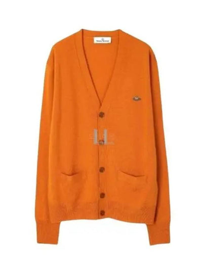 Embroidery Logo Fine Wool Cardigan Orange - VIVIENNE WESTWOOD - BALAAN 2