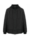 Wappen Patch Quilted Cupro Cotton Zip Up Hoodie Black - STONE ISLAND - BALAAN 1