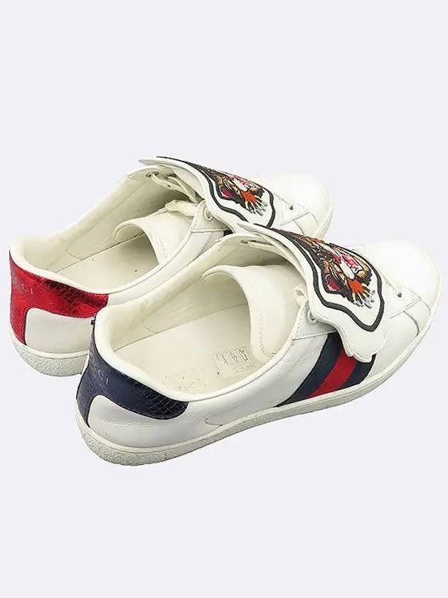 478190 DOP80 Ace Three Stripes Angry Cat White Leather Men s Sneakers 6 - GUCCI - BALAAN 6