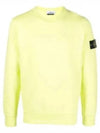 Wappen Patch Crew Neck Sweatshirt Neon Yellow - STONE ISLAND - BALAAN 2