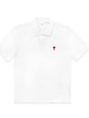 Small Heart Logo Polo Shirt White - AMI - BALAAN 2