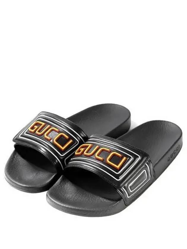 Embossed Logo Slippers Black - GUCCI - BALAAN 2