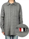 Down Filled Super 120S Twill Shirt Jacket Medium Grey - THOM BROWNE - BALAAN 2