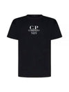 20/1 Jersey Boxy Logo Short Sleeve T-Shirt Black - CP COMPANY - BALAAN 2