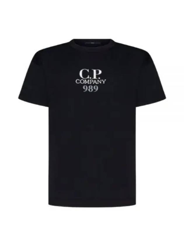 20/1 Jersey Boxy Logo Short Sleeve T-Shirt Black - CP COMPANY - BALAAN 2