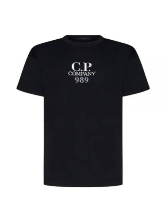 20/1 Jersey Boxy Logo Short Sleeve T-Shirt Black - CP COMPANY - BALAAN 2