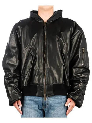 Men s leather hooded jacket 271883 - BALENCIAGA - BALAAN 1