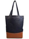 Logo Denim Axelle Tote Bag Navy - A.P.C. - BALAAN 4